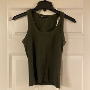 S Zara Army Green Tank Top
